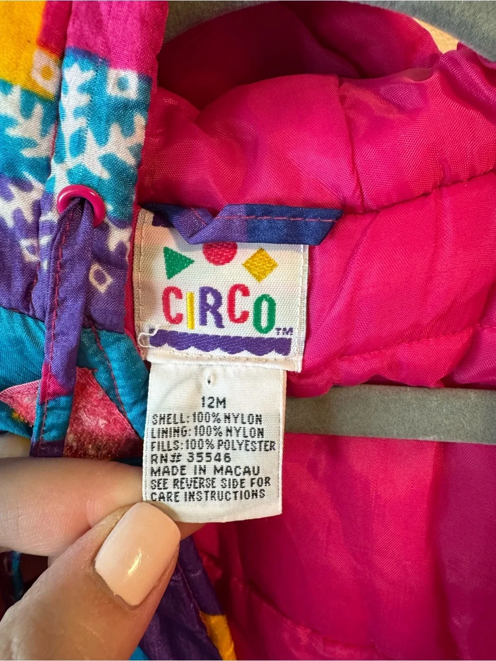 Vintage 80s/90s Circo Neon Colorblock Hooded Ski Suit Pram Bunting 12 months